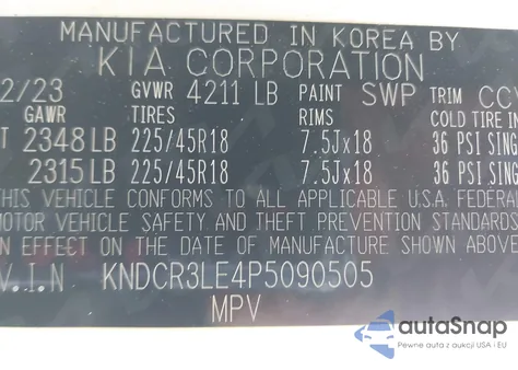 2023 Kia Niro Ex Touring из США, поврежденный, VIN KNDCR3LE4P5090505